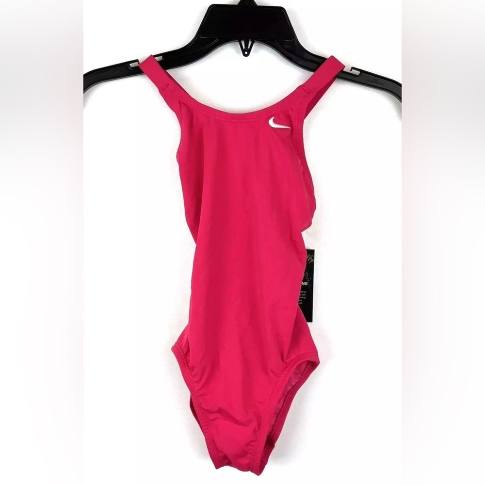 Nike Girl’s Solid Pink One Piece Swimsuit Size Small